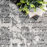 Gray Distressed Power Loomed Area Rug, 8x12