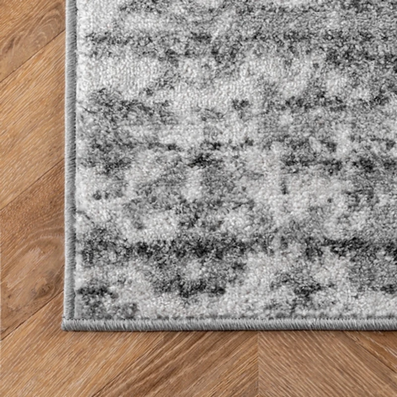 Gray Distressed Power Loomed Area Rug, 8x12
