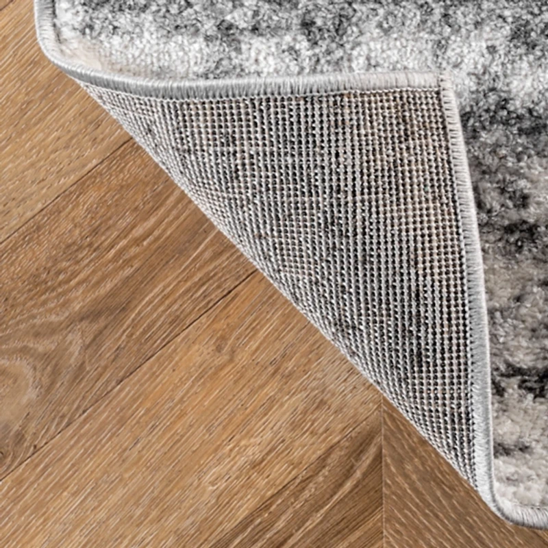 Gray Distressed Power Loomed Area Rug, 8x12