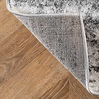 Gray Distressed Power Loomed Area Rug, 8x12