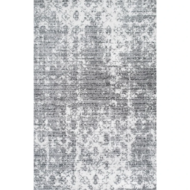 Gray Distressed Power Loomed Area Rug, 8x12