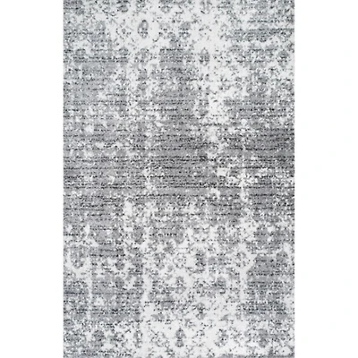 Gray Distressed Power Loomed Area Rug, 8x12