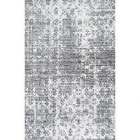 Gray Distressed Power Loomed Area Rug, 8x12