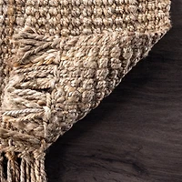 Hand Woven Looped Natural Jute Area Rug