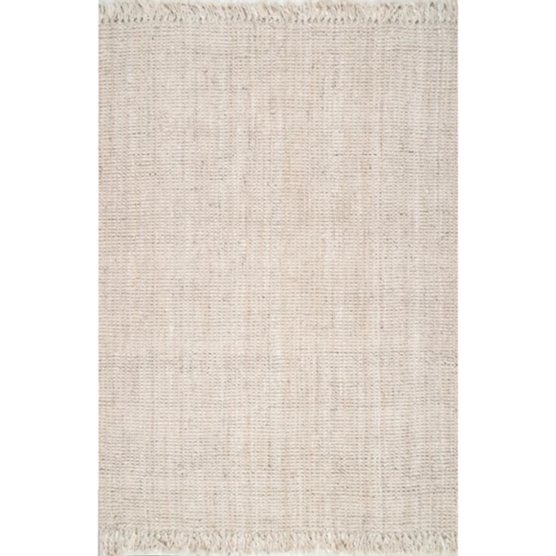Cream Hand Woven Chunky Loop Area Rug, 8x11