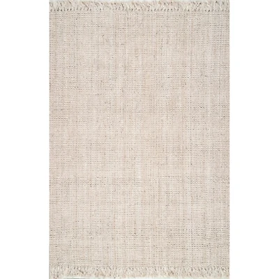Cream Hand Woven Chunky Loop Area Rug, 8x11