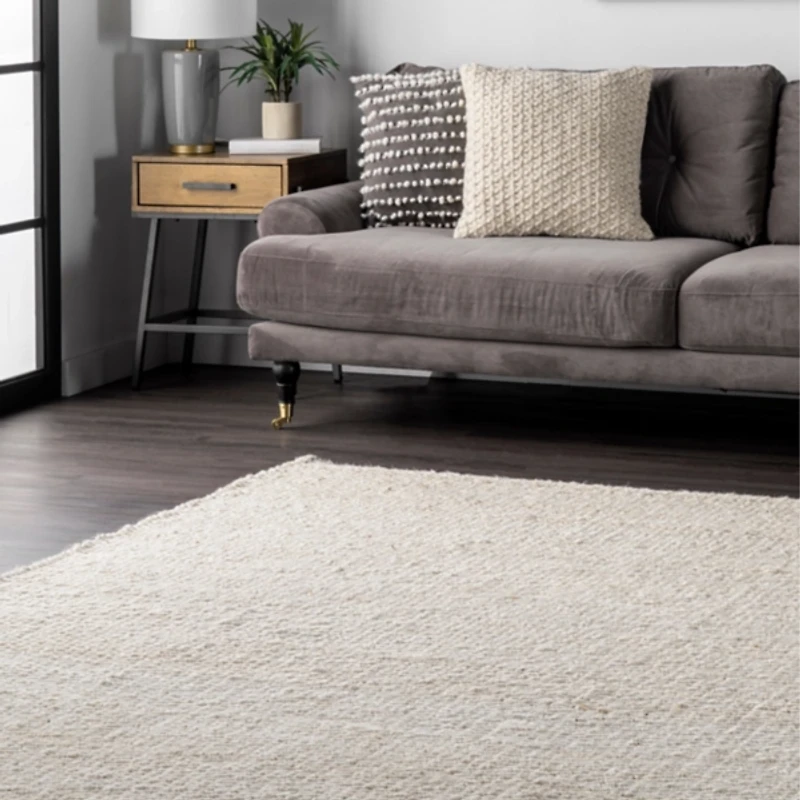 Ivory Hand Woven Jute Area Rug, 9x12