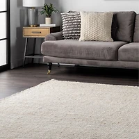 Ivory Hand Woven Jute Area Rug, 9x12