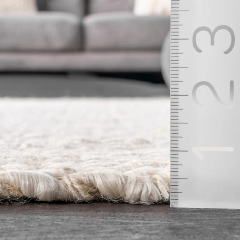 Ivory Hand Woven Jute Area Rug, 9x12