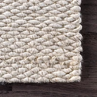 Ivory Hand Woven Jute Area Rug, 9x12