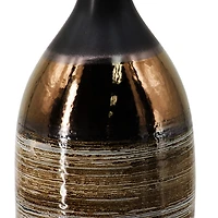 Metallic Bronze Bottle Neck Vase, 19 in.