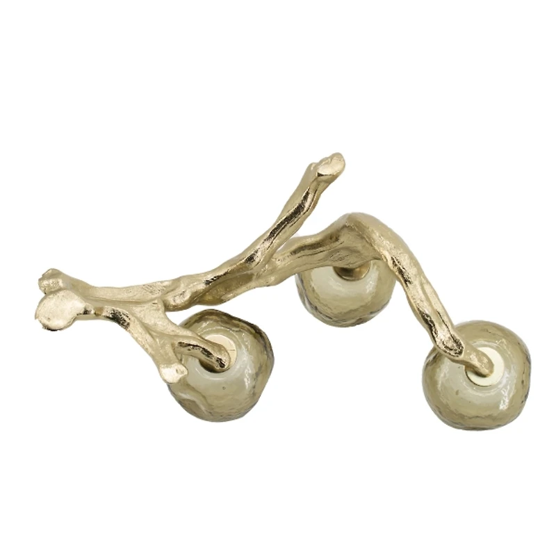 Gold Metal Driftwood Votive Candle Holder