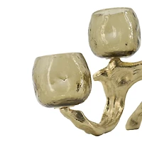 Gold Metal Driftwood Votive Candle Holder