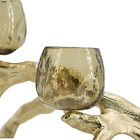 Gold Metal Driftwood Votive Candle Holder