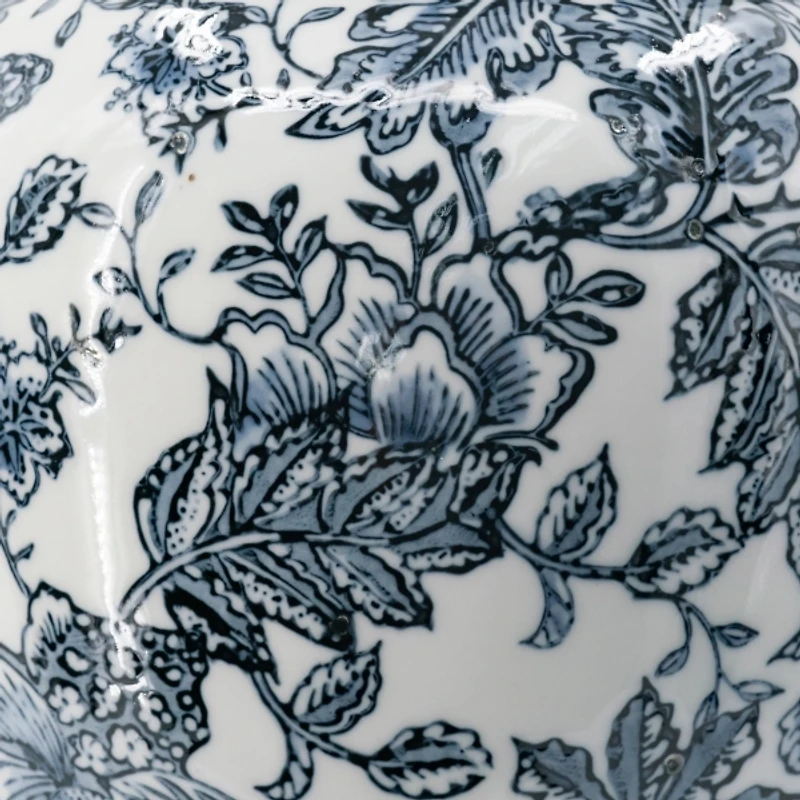 Blue and White Floral Ginger Jar