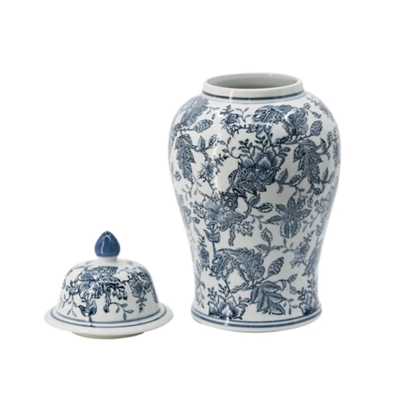 Blue and White Floral Ginger Jar