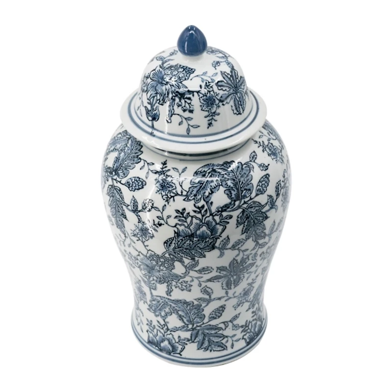 Blue and White Floral Ginger Jar