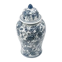 Blue and White Floral Ginger Jar