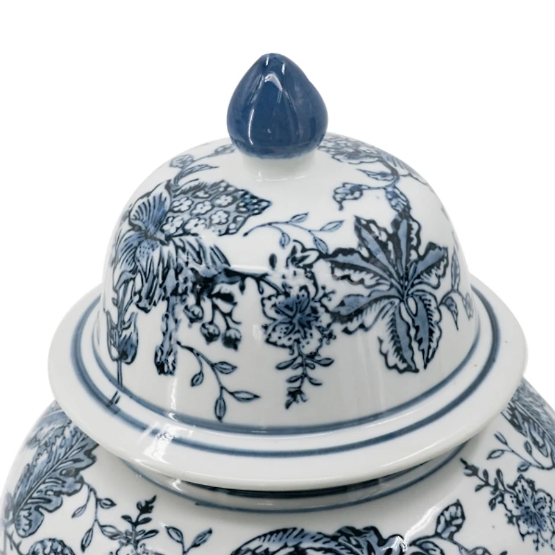 Blue and White Floral Ginger Jar