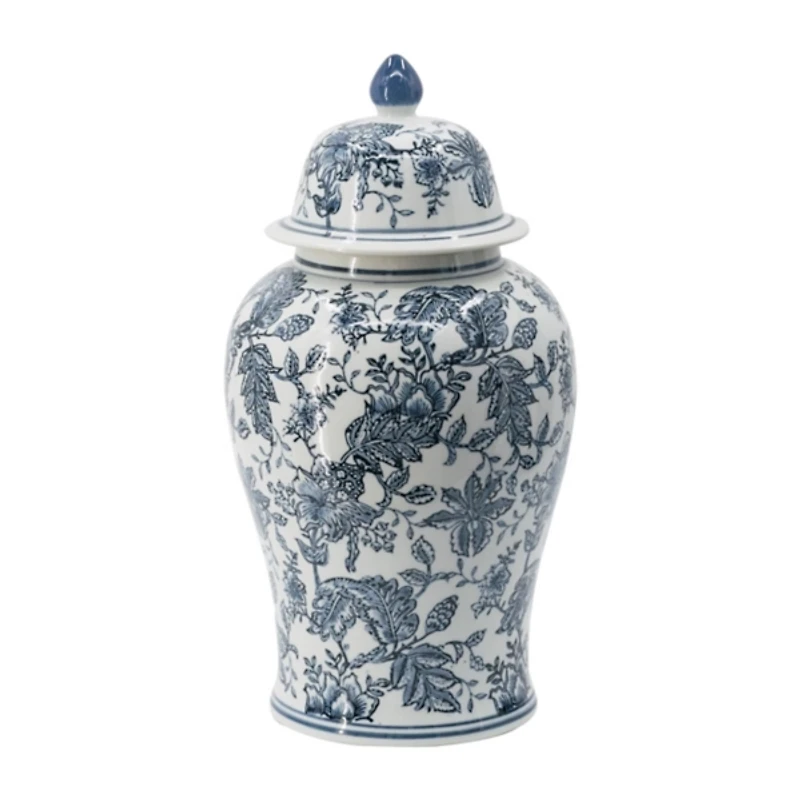 Blue and White Floral Ginger Jar
