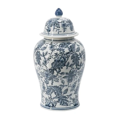Blue and White Floral Ginger Jar