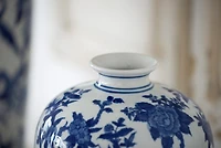 Blue Birds and Trees Porcelain Vase