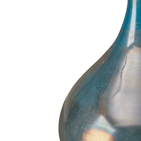 Blue and Bronze Metallic Glass Vases, Set of 3