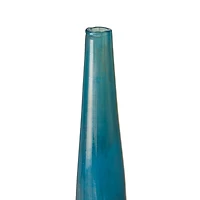 Blue and Bronze Metallic Glass Vases, Set of 3