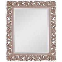 Natural Wooden Beveled Wall Mirror
