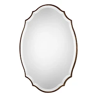 Antique Gold Rounded Edge Wood Wall Mirror