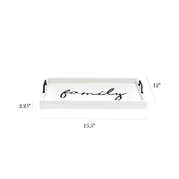 Whitewash Family Wooden Tray