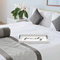 Whitewash Family Wooden Tray