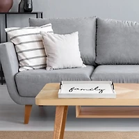Whitewash Family Wooden Tray