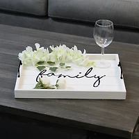 Whitewash Family Wooden Tray