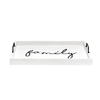 Whitewash Family Wooden Tray