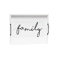 Whitewash Family Wooden Tray