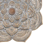 Patina Finish Metal Flower Large Wall Plaque