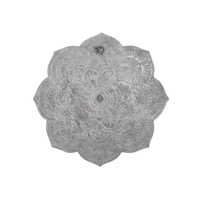 Patina Finish Metal Flower Large Wall Plaque