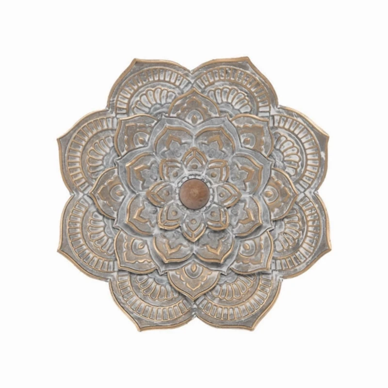 Patina Finish Metal Flower Large Wall Plaque