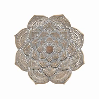 Patina Finish Metal Flower Large Wall Plaque