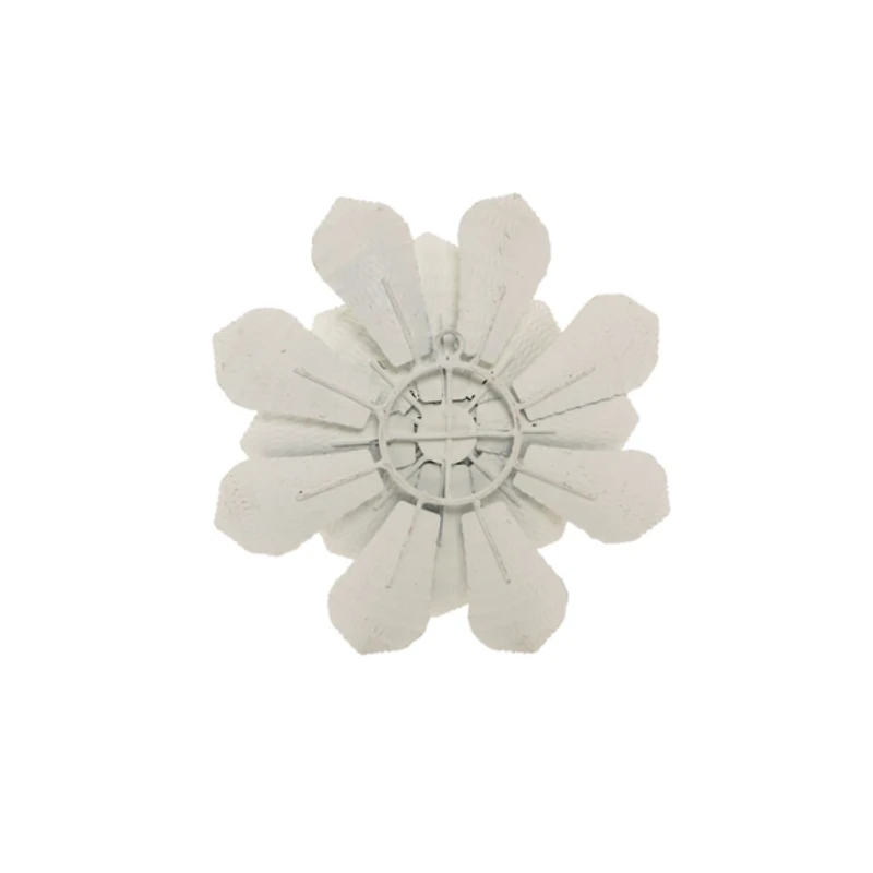 White and Gold Metal Flower Wall Plaque