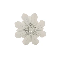 White and Gold Metal Flower Wall Plaque