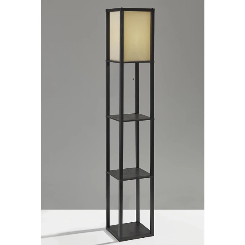 Black Walnut Shelf William Floor Lamp