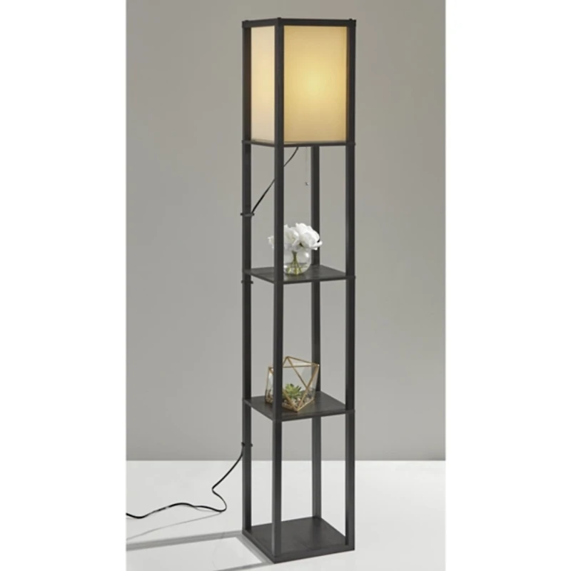 Black Walnut Shelf William Floor Lamp