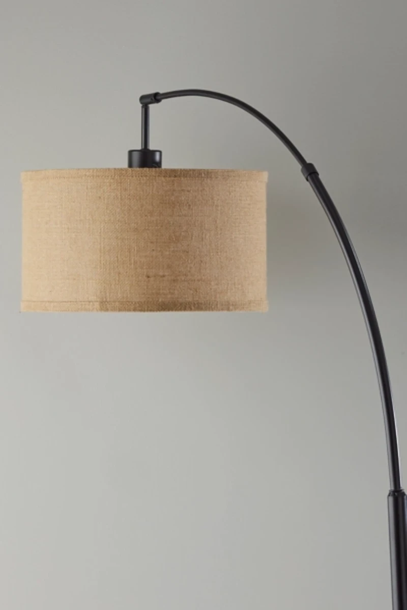 Burlap Arc Floor Lamp