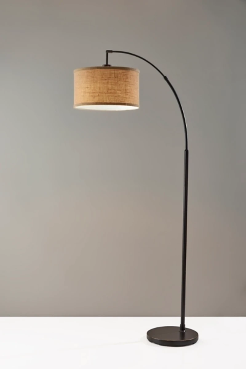 Burlap Arc Floor Lamp