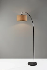 Burlap Arc Floor Lamp