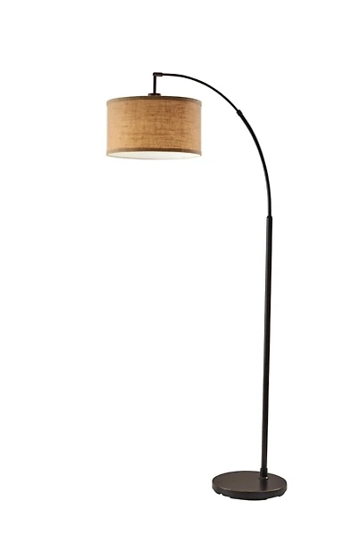Burlap Arc Floor Lamp