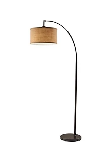 Burlap Arc Floor Lamp