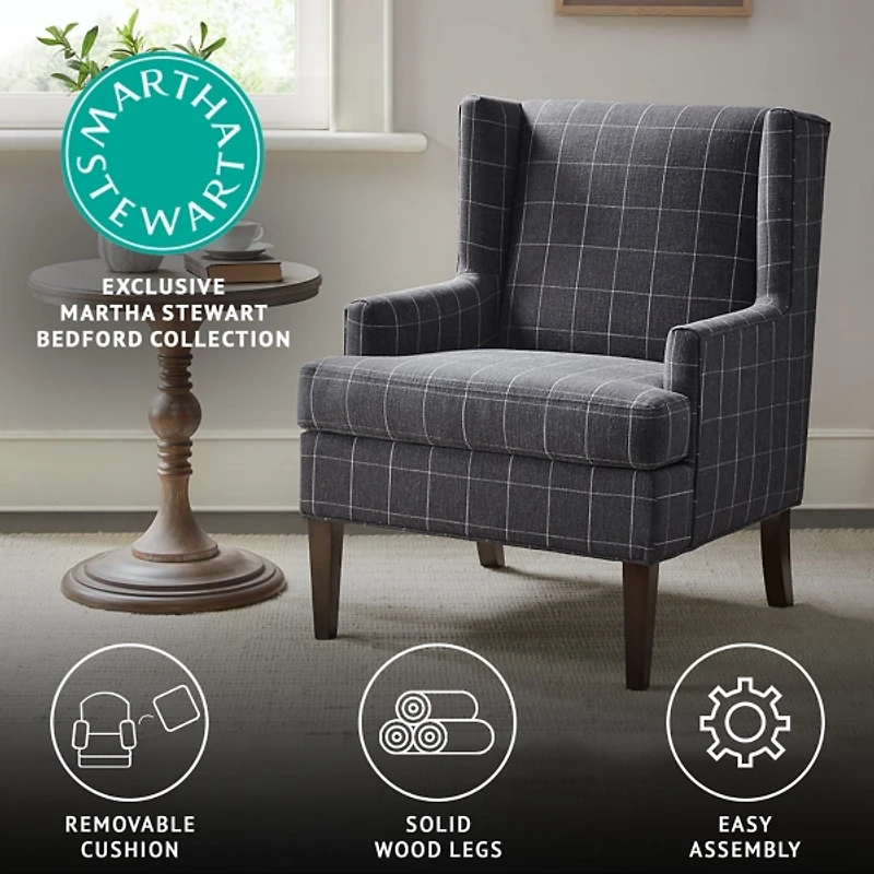 Charcoal Decker Martha Stewart Accent Chair
